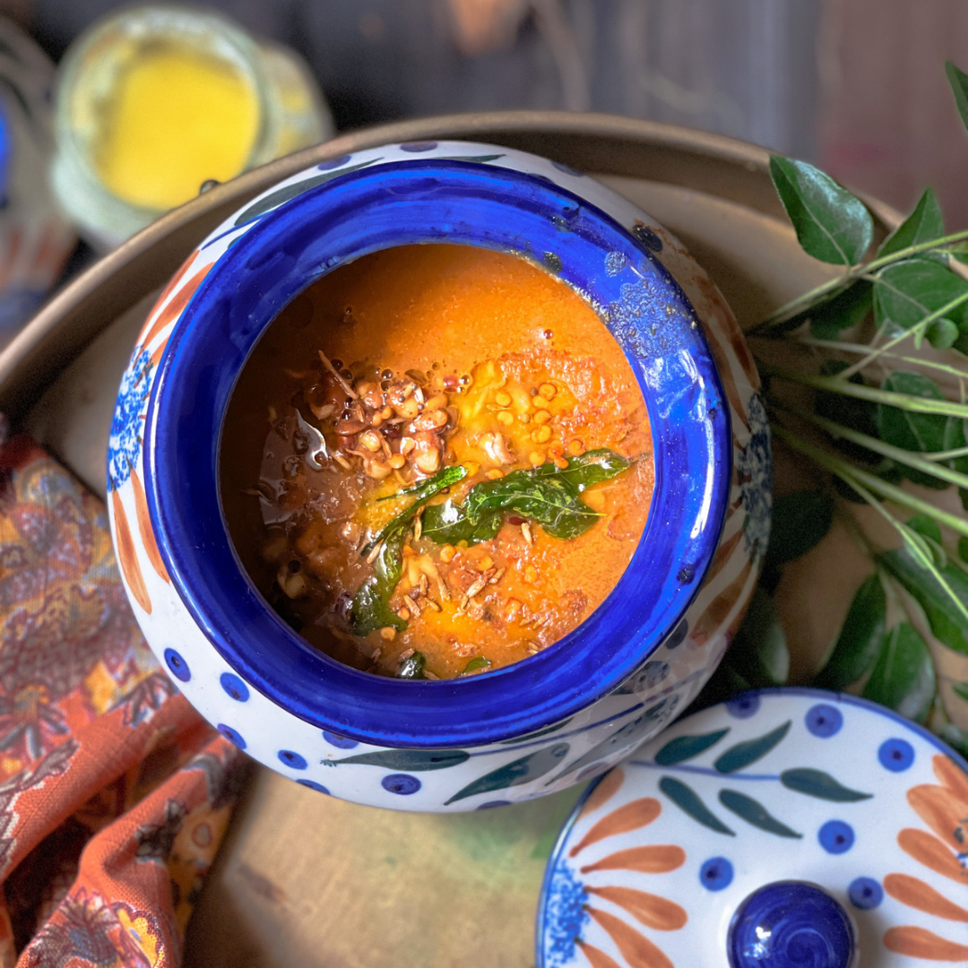 #NavaratriWithTBOF - Day 4 Colour - Orange - ‘Navathaniyam Kulambu’; A Spicy Mixed Sprouts Gravy From Tamil Nadu