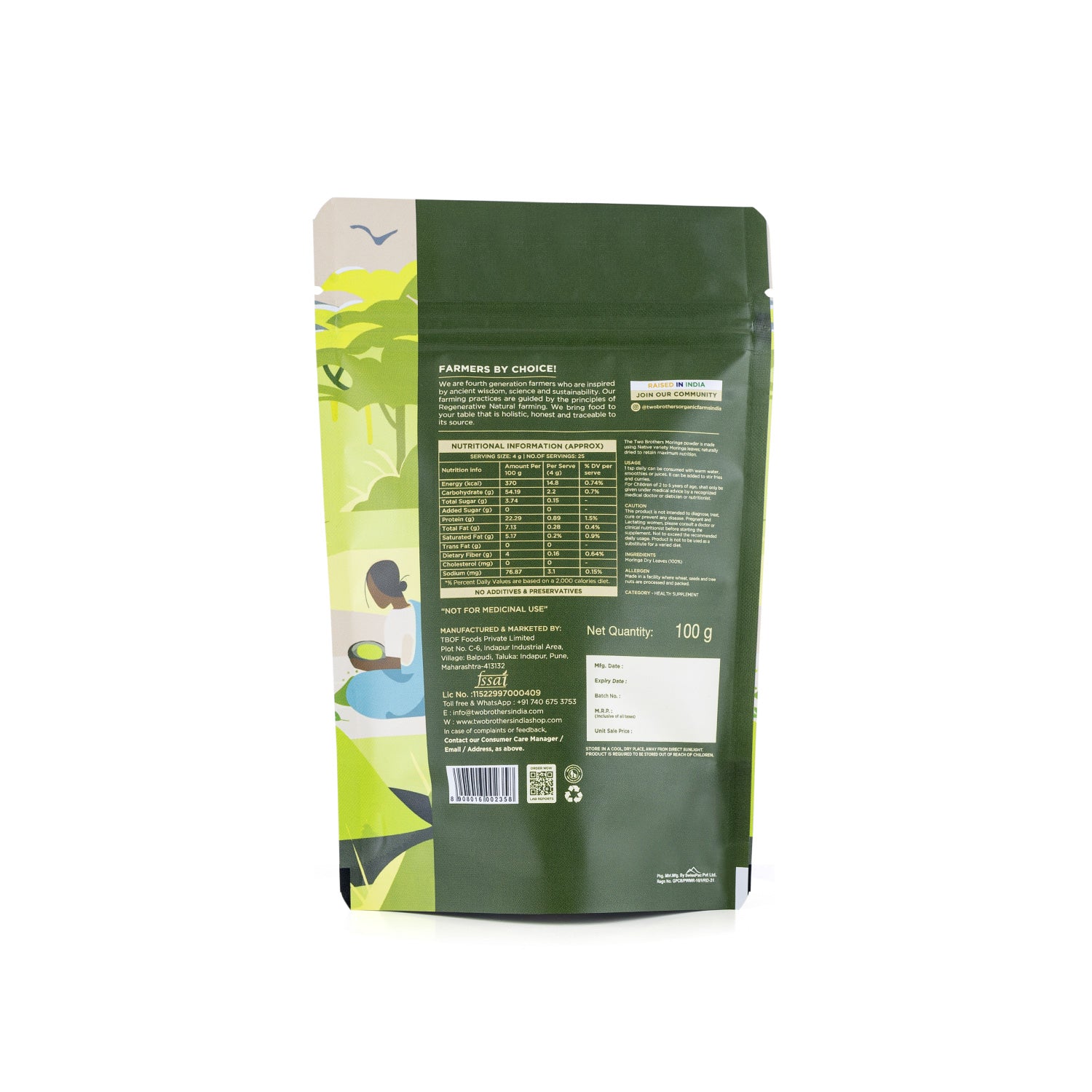 Moringa Powder | Superfood | Chemical & Preservative Free - Lab Tested