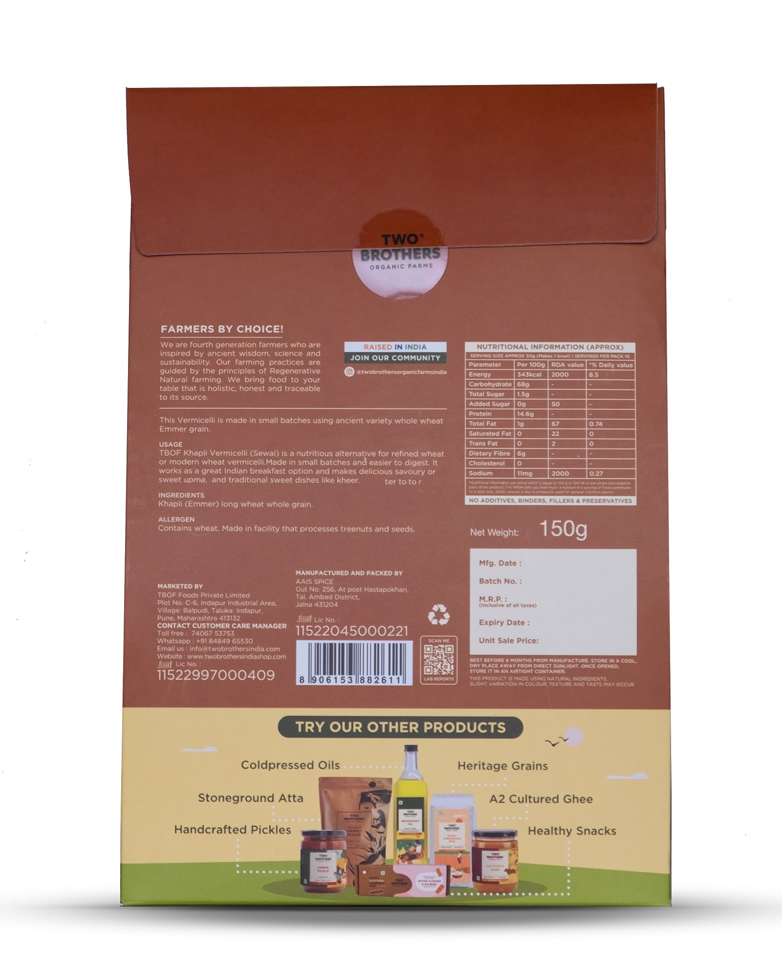 Shop Emmer Wheat Vermicelli - Low Gluten