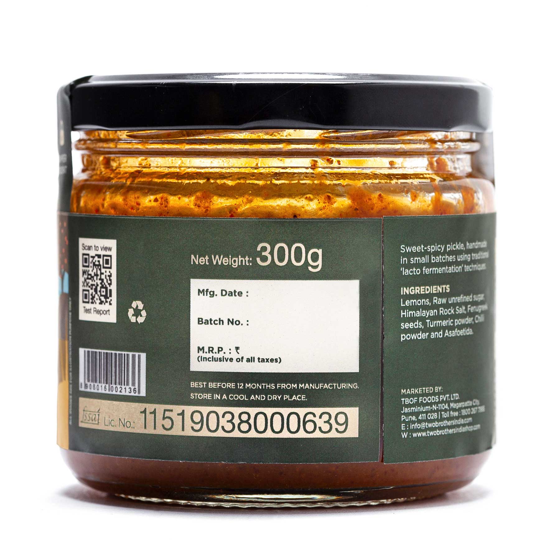 Shop Now Spiced Lemon Concentrate Pickle (Nimbu Achaar) 300g Online in USA