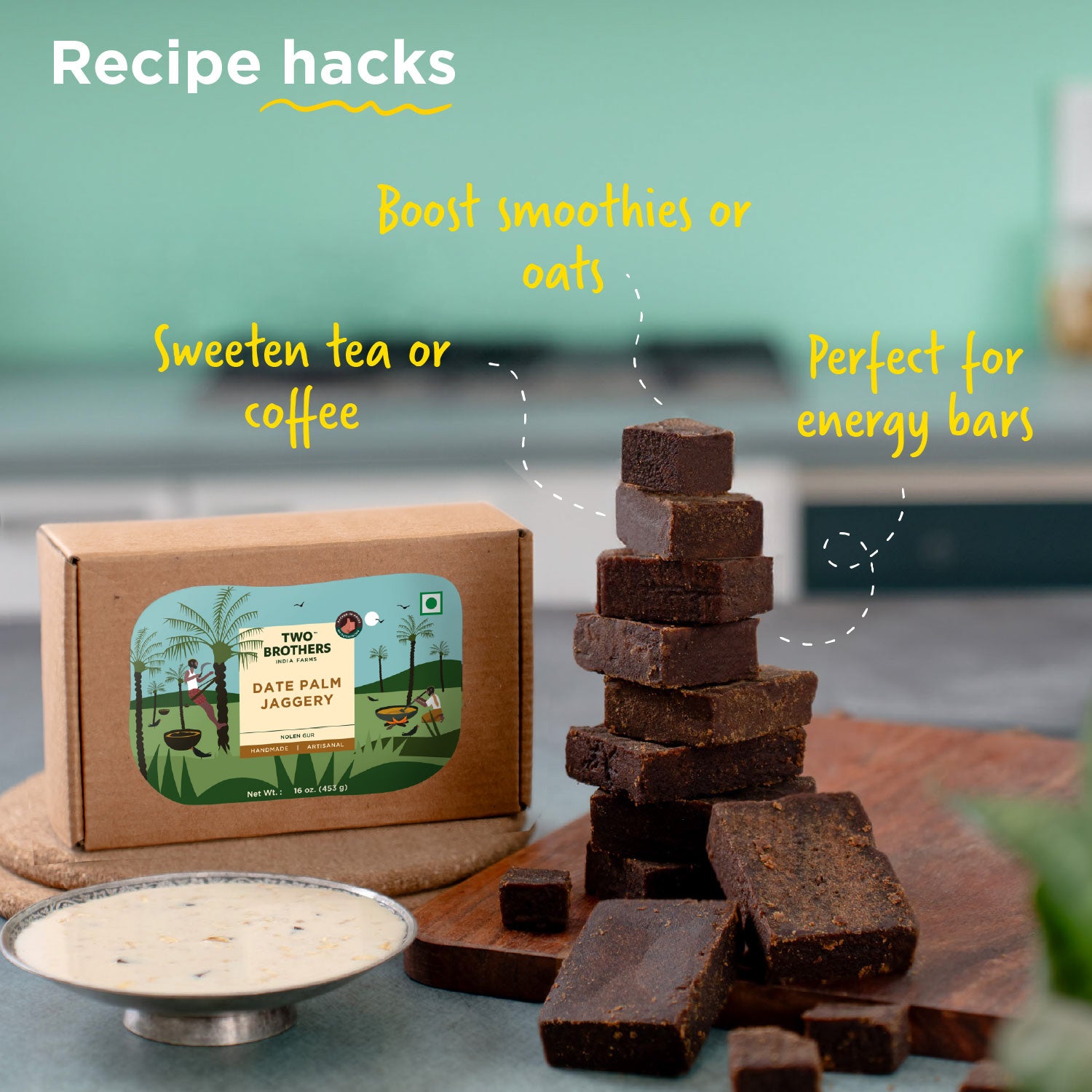 Date Palm Jaggery Solid, Pure Date Palm Sap