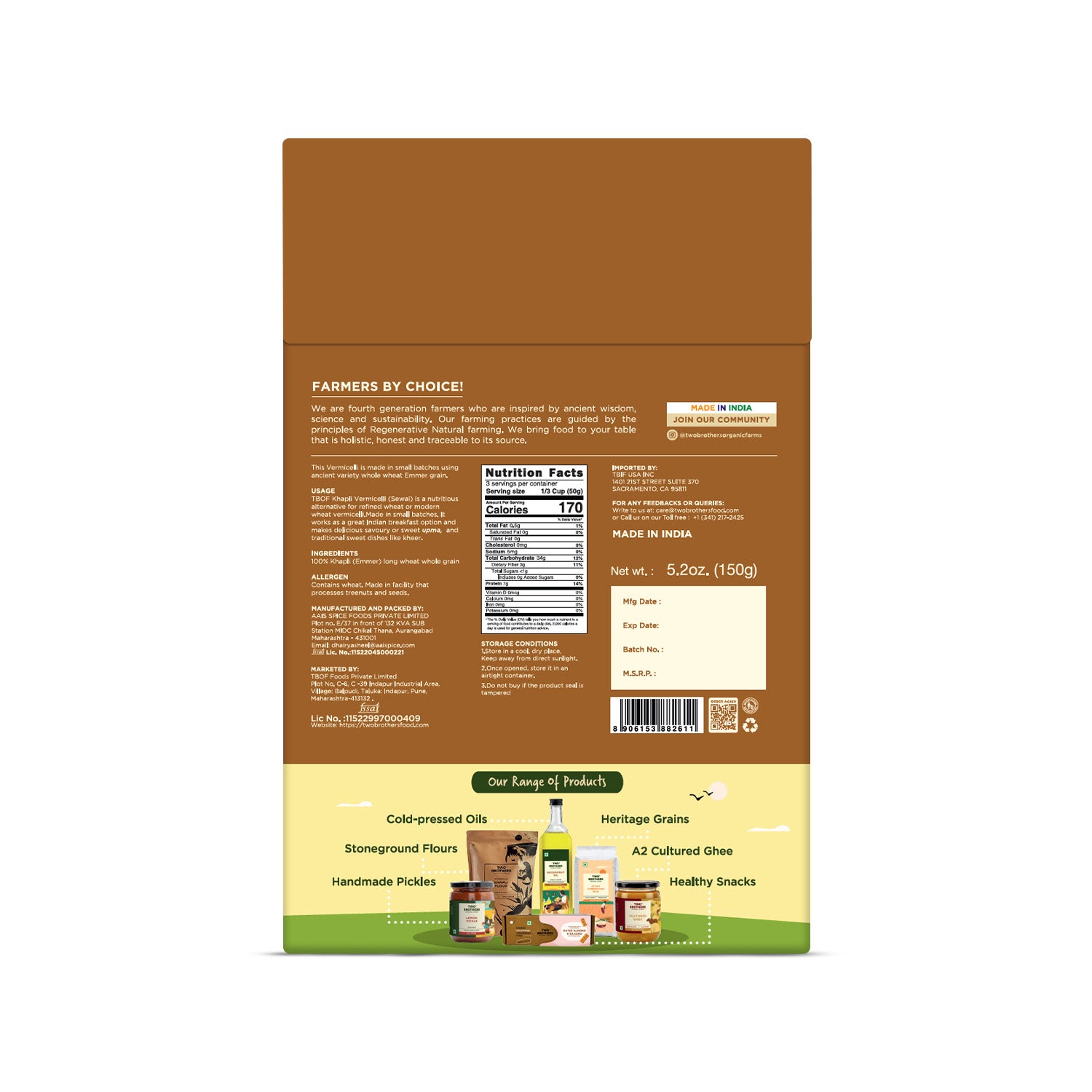 Emmer Wheat Vermicelli - Low Gluten