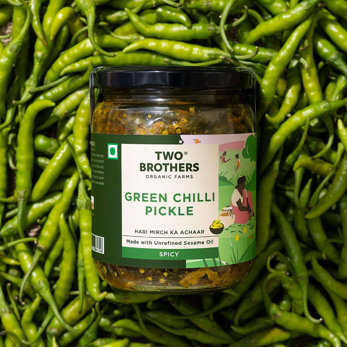 Spicy Green Chilly Pickle