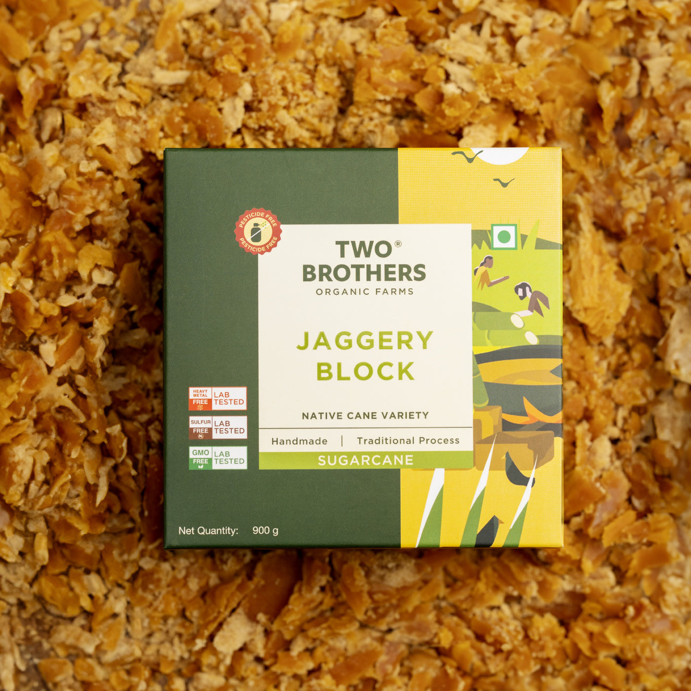 Buy Organic Sugarcane Jaggery Block - USA Store - Two Brothers