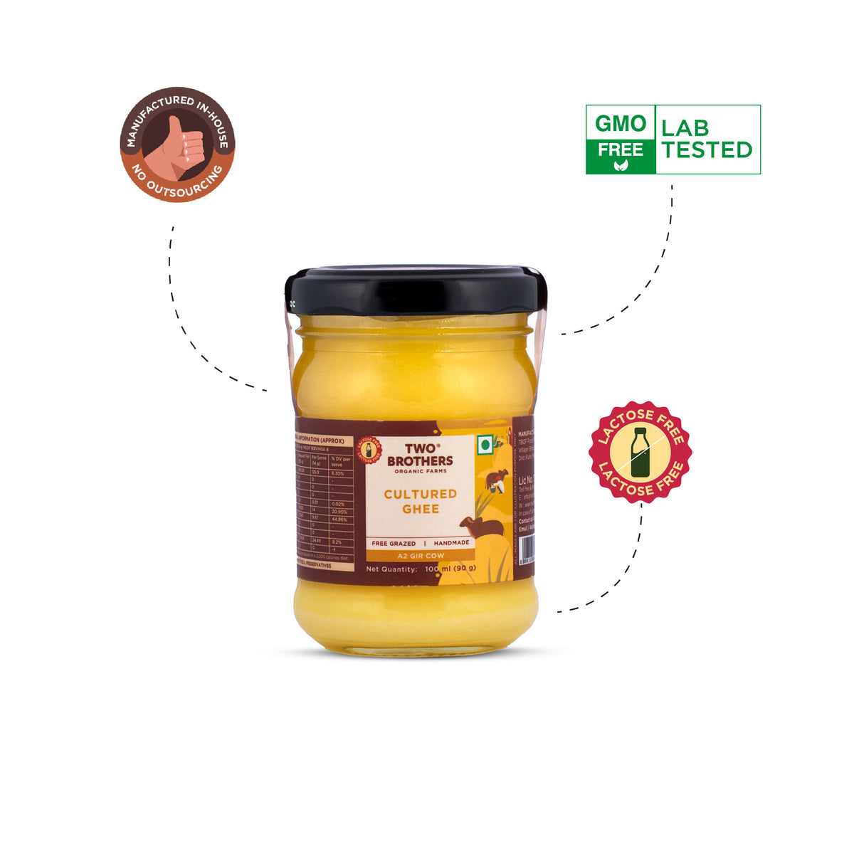 Desi Gir Cow Cultured Ghee - 100ml