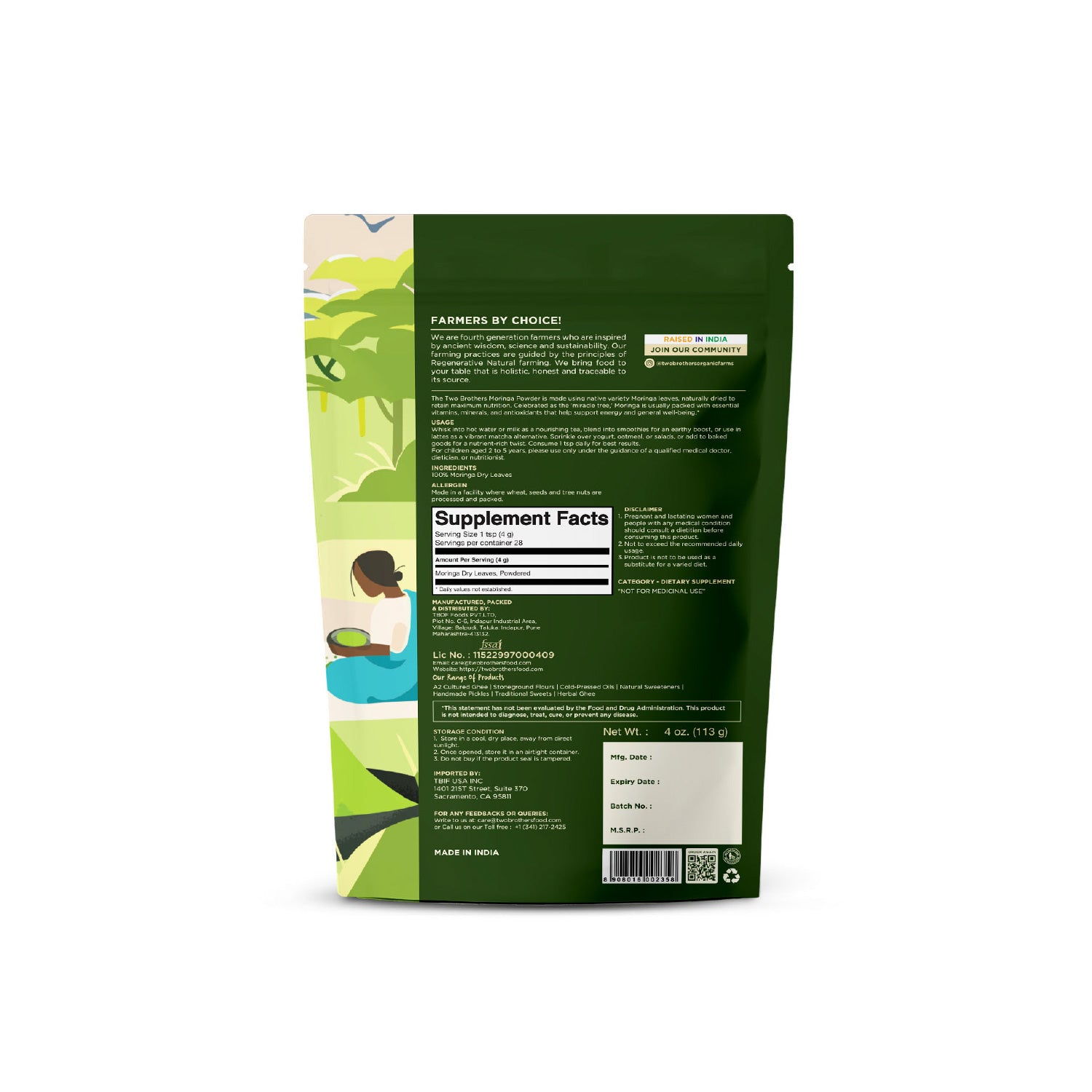 Moringa Powder | Superfood | Chemical & Preservative Free - Lab Tested