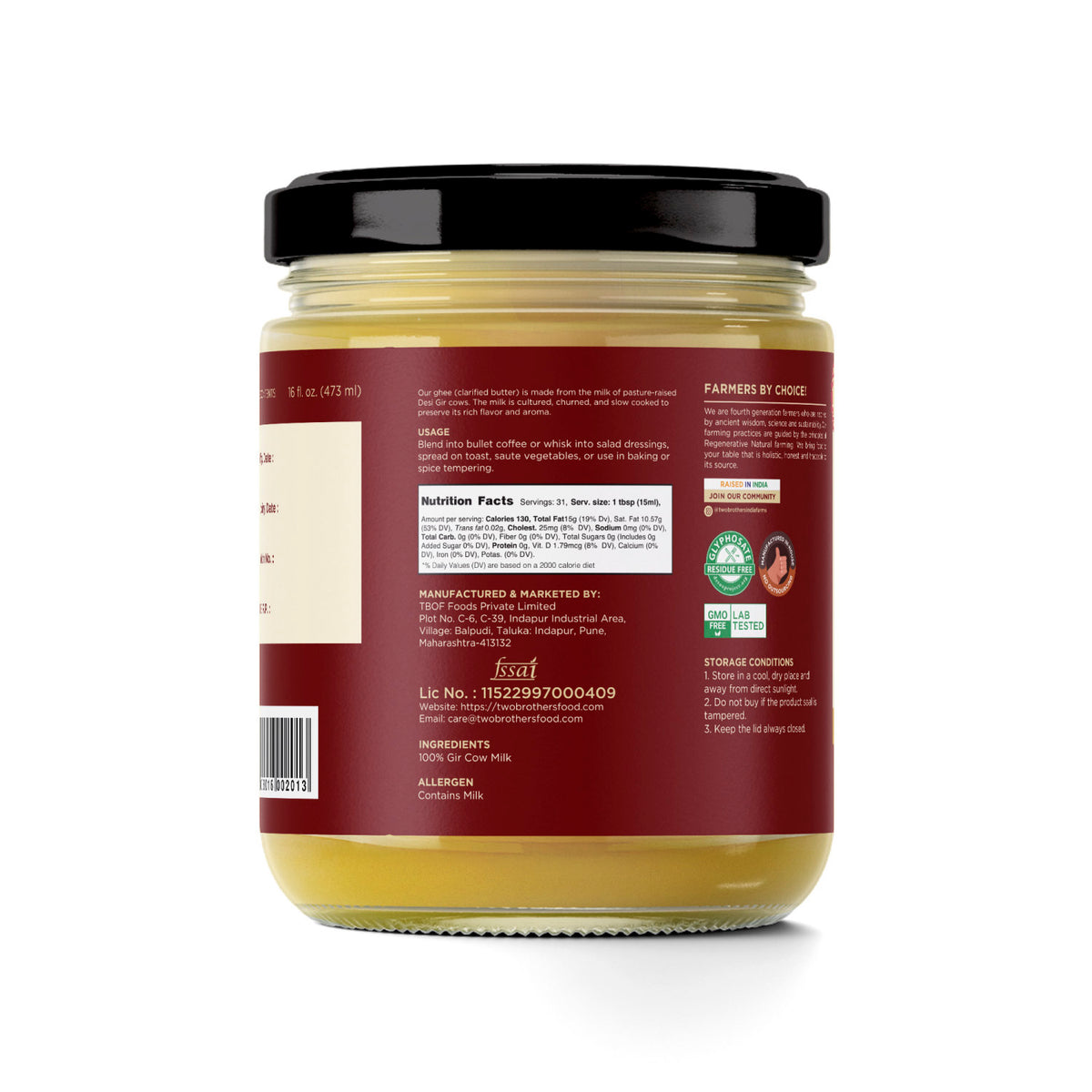 Desi Gir Cow Cultured Ghee