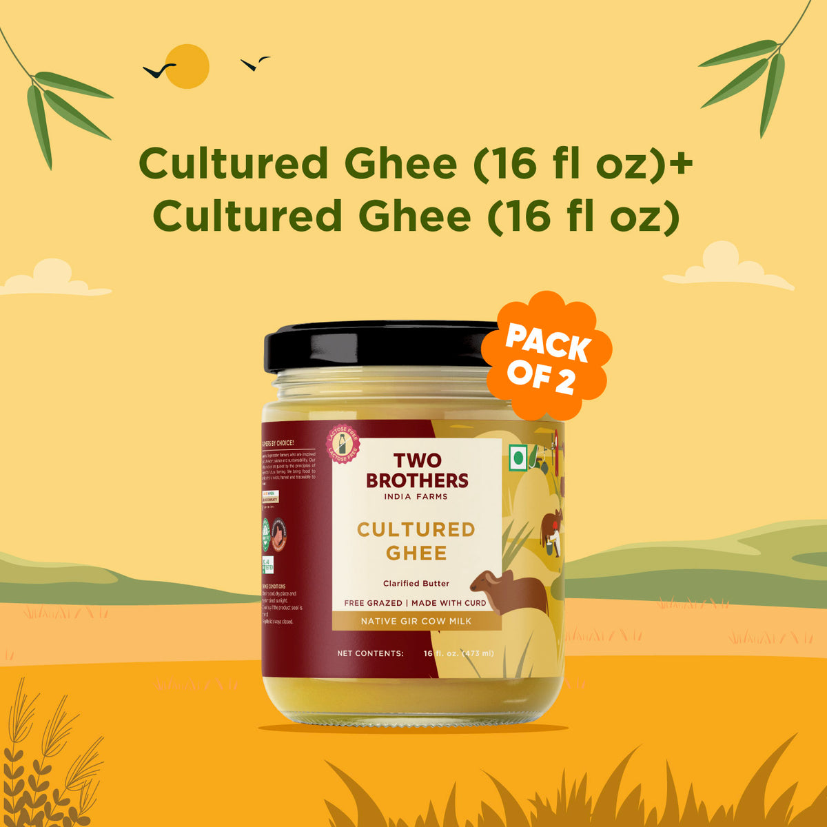 Desi Gir Cow Cultured Ghee