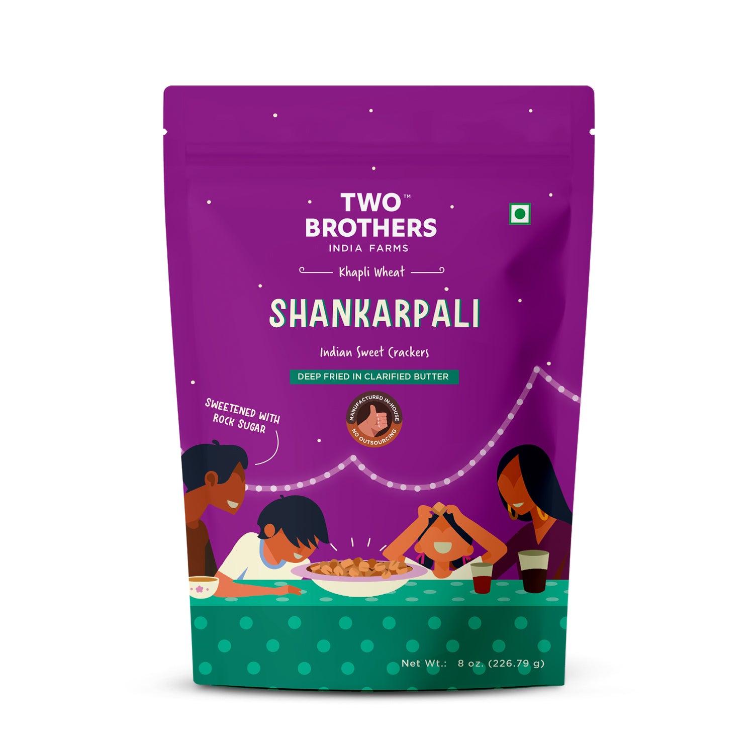 Emmer Wheat Sweet Crackers (Khapli Shankarpali)